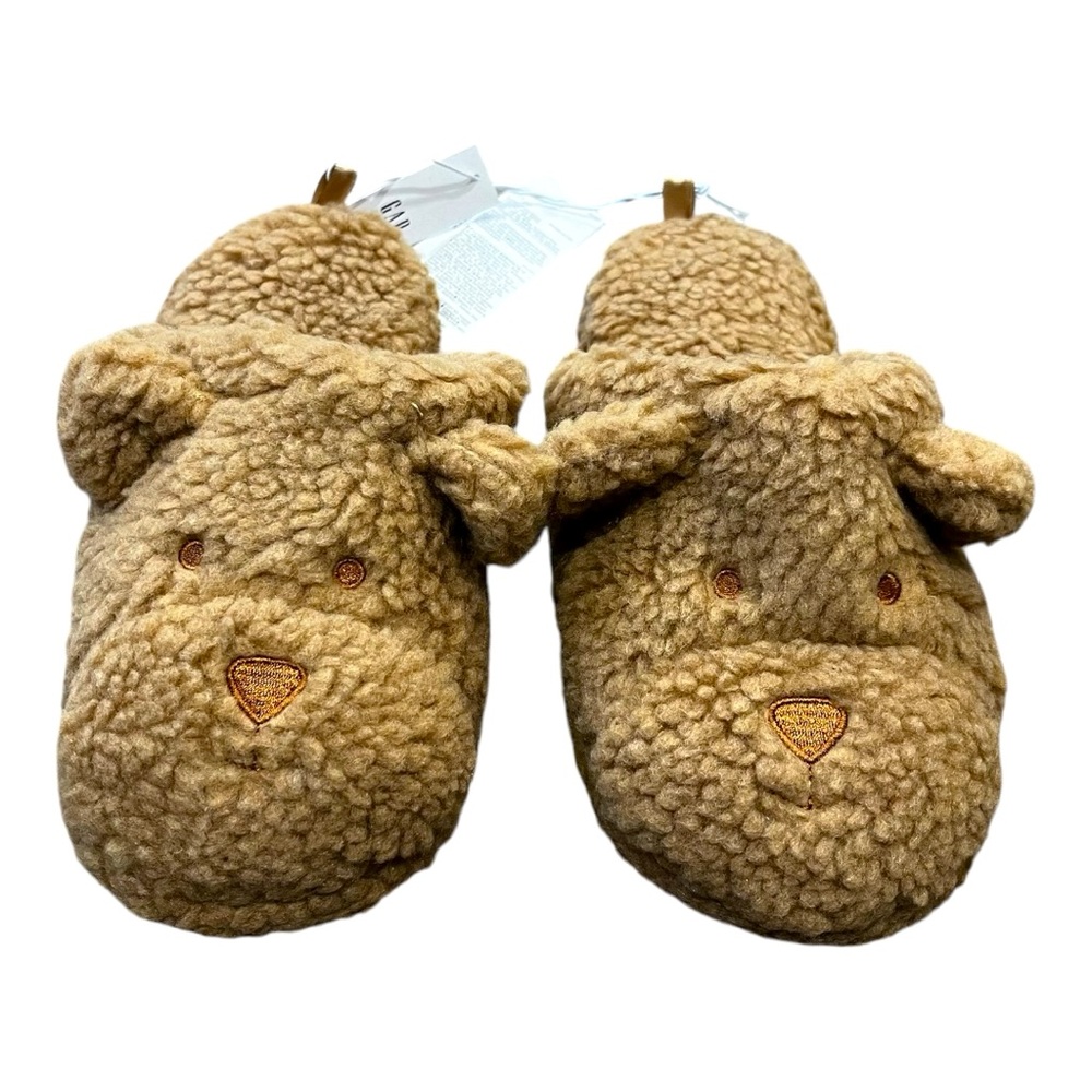 GAP Kids Bear Sherpa Slippers, Brown, Various Sizes, NEW